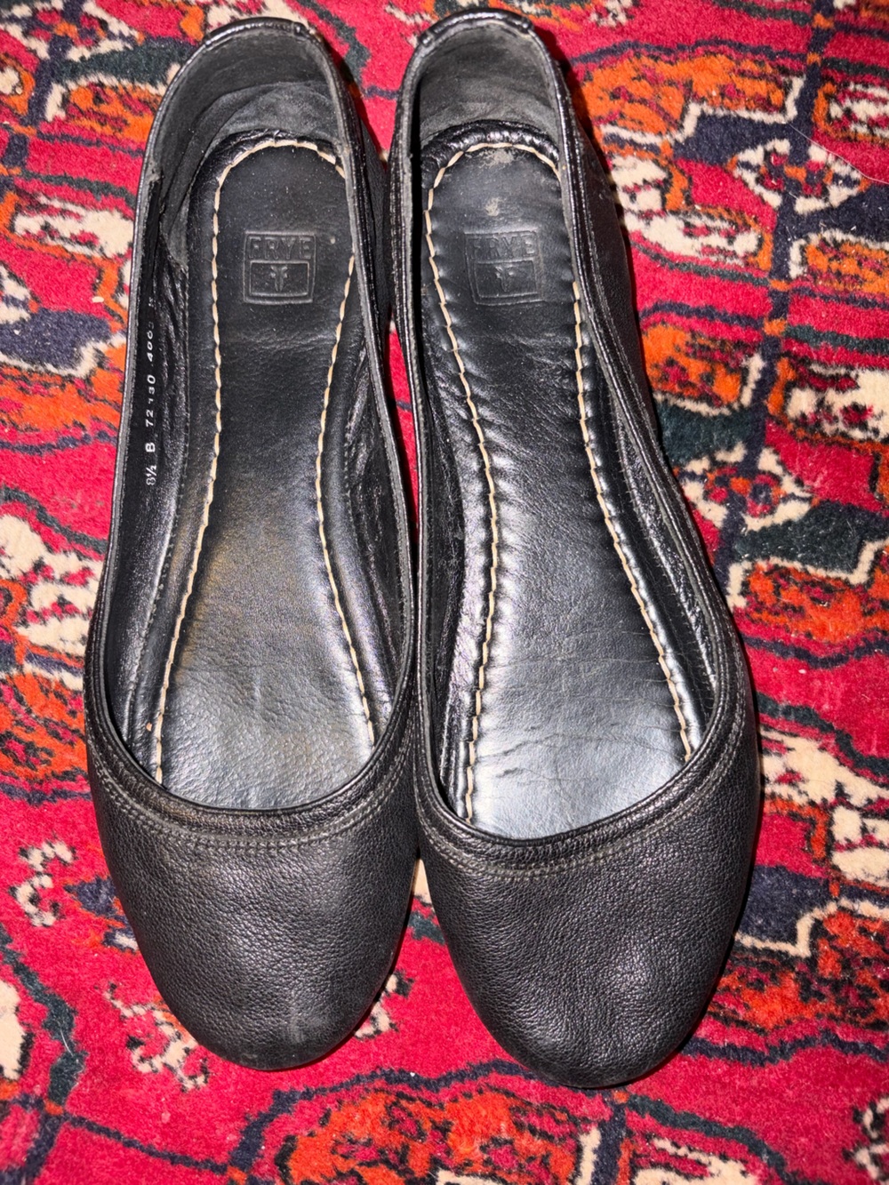 Frye Black Leather Women's Ballet Flats